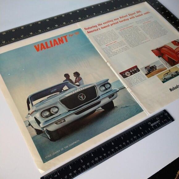 Chrysler Valiant for '62‎ Signet 200 Auto - 2pg 21x13 Vtg 1961 PRINT AD Ephemera - Picture 2 of 12
